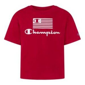 Champion Big Girls Flag Boxy Graphic Tee